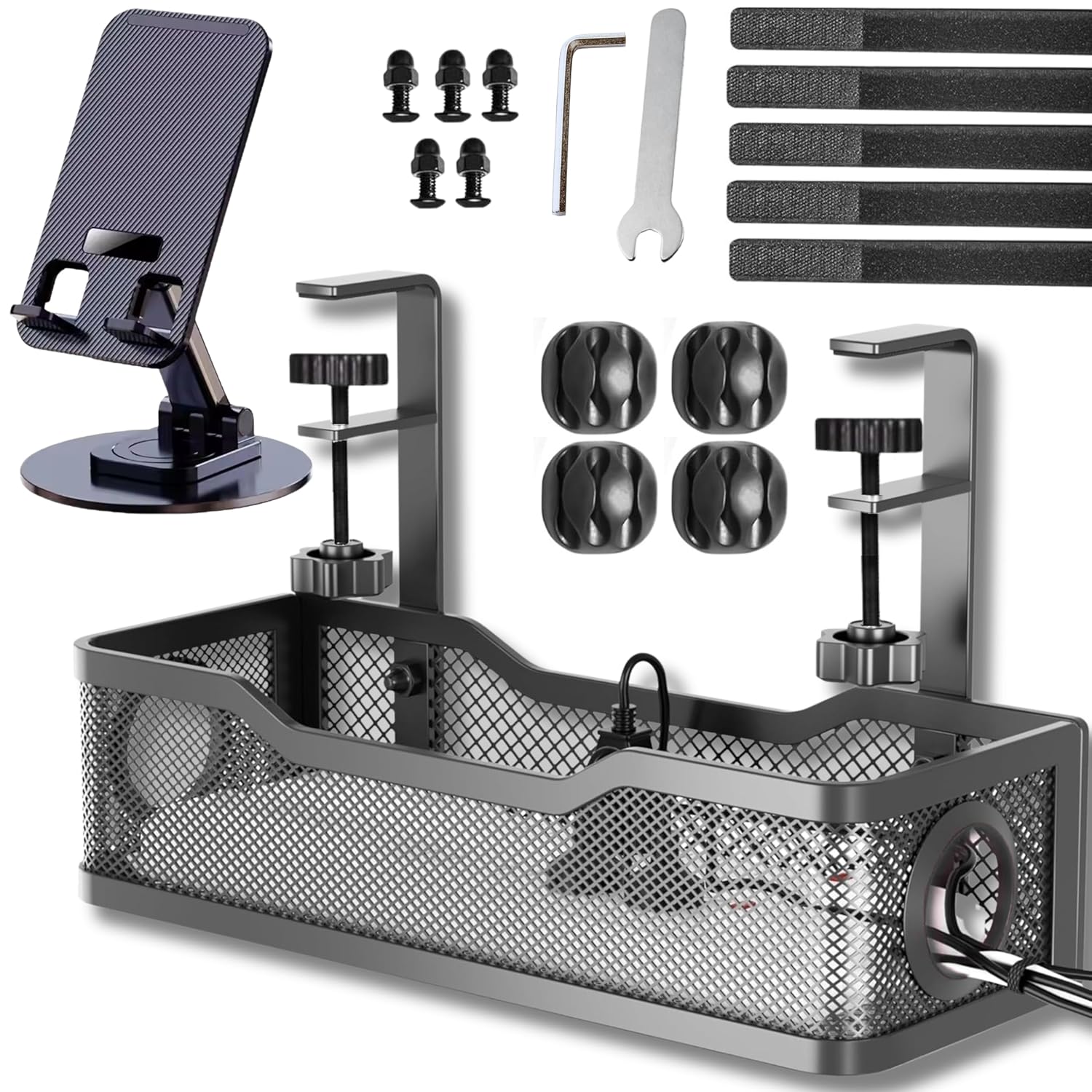 Under Desk Cable Organizer Rack