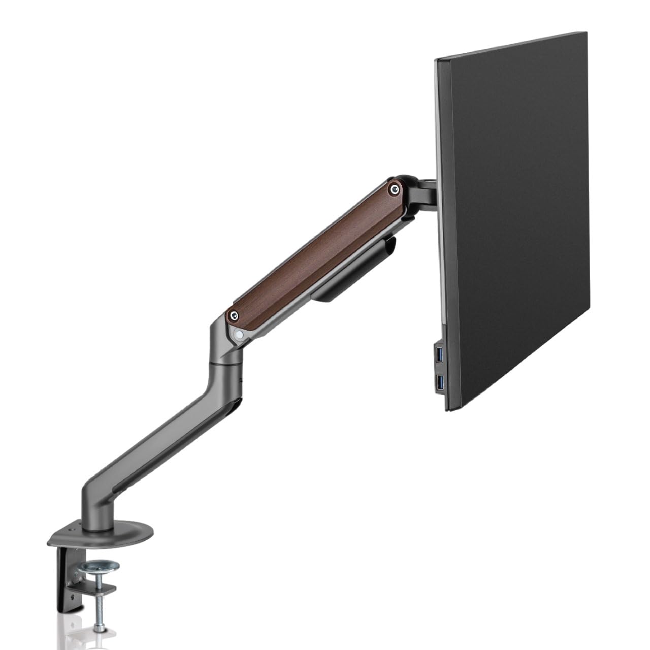 White Mulberry Wooden Monitor Arm